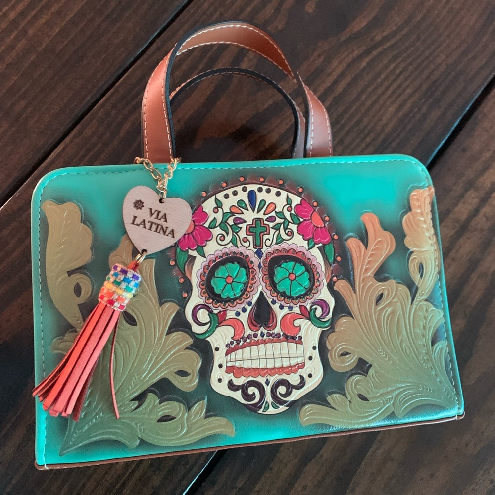 Leather Sugar Skull purse